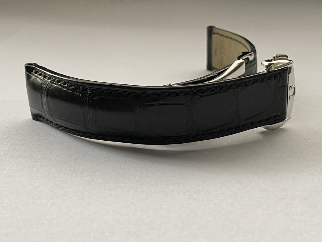 20mm black Omega alligator strap with 