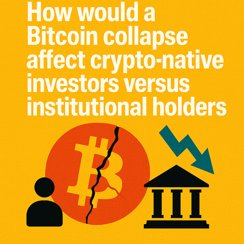 How would a Bitcoin collapse affect crypto-native investors versus institutional holders