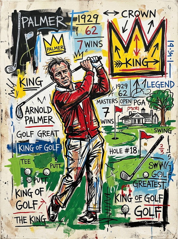 Firefly Generate this image arnold palmer golf great in the way into an awesome basquiat sty 18106
