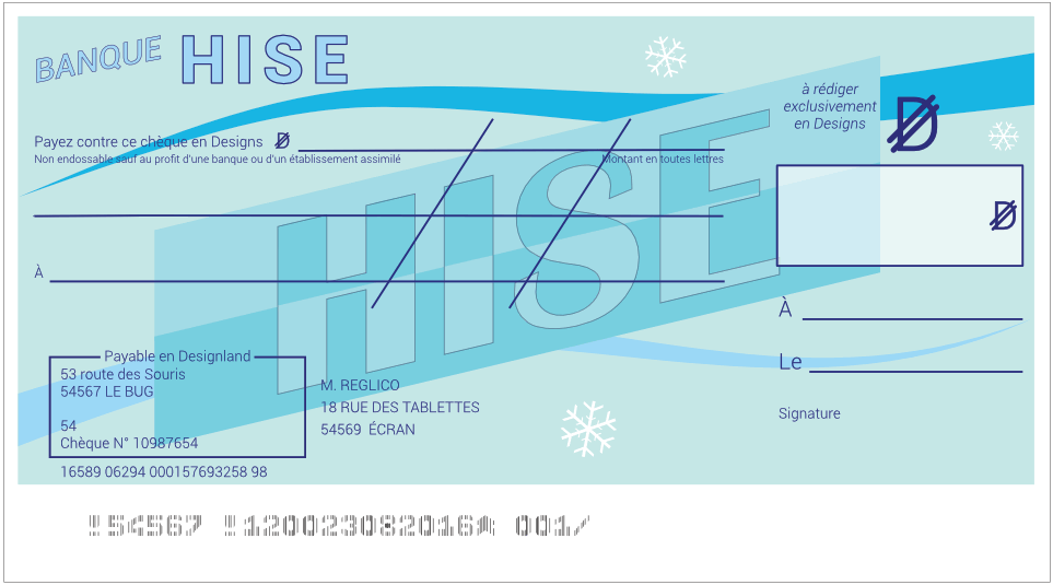 Chèque Banque HISE
