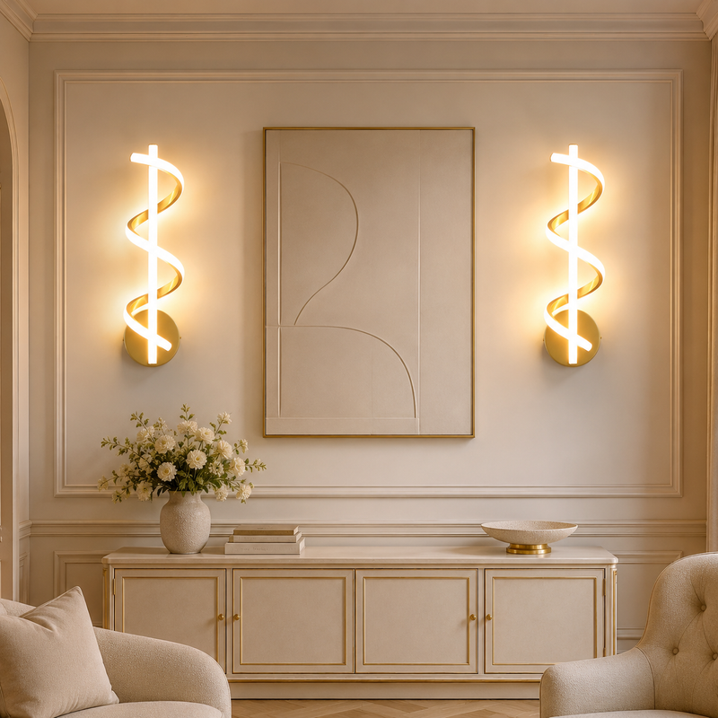 Deux luminaires assortis – Composition équilibrée