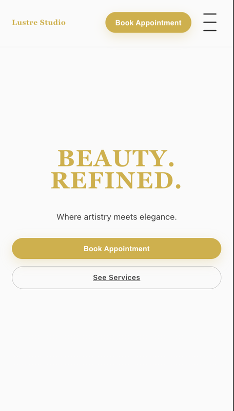 Lustre Studios mobile view