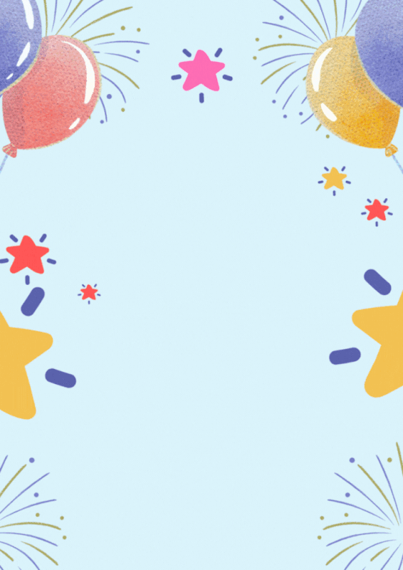 Cream Blue And Pink Colorful Happy Birthday Flyer (A4) (1)