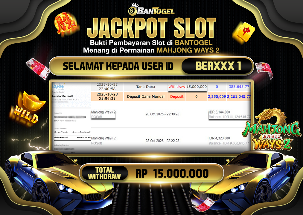 BUKTI JACKPOT LUNAS BANTOGEL
