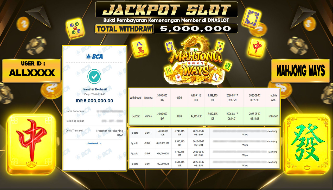 JACKPOT SLOT MAHJONG WAYS 1  17 AGUSTUS 2026