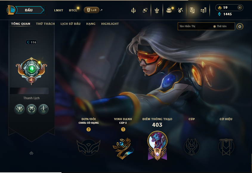 Acc LMHT # - Không Khung