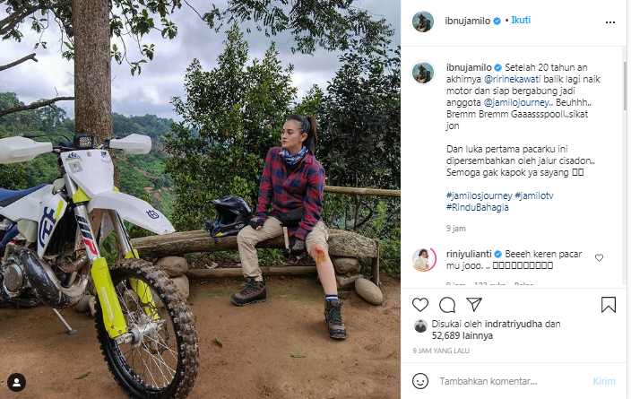 Lutut Ririn Ekawati terluka saat naik motor lagi setelah 20 tahun.