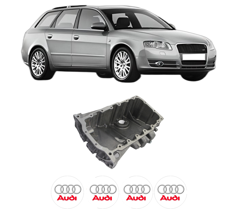Baie ulei AUDI A4 B7 Avant (8ED) 1.9 TDI BRB, BKE din 2004-2008 KW 85 CP 116 CMC 1896, auto, material aluminiu, 4 Stickere auto cu AUDI