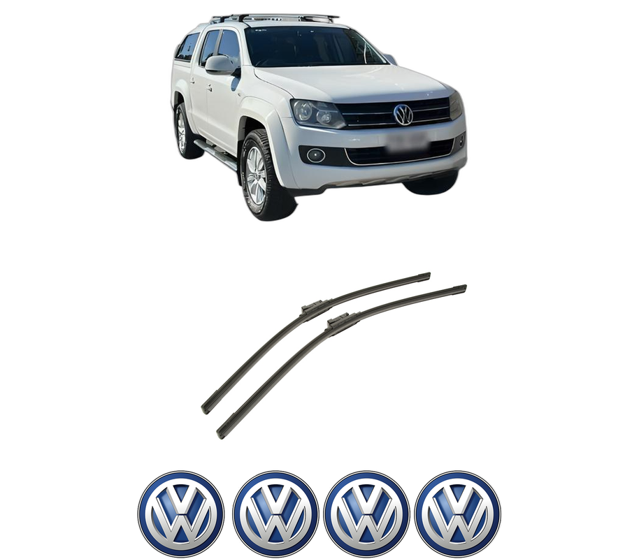 Set stergatoare auto Volkswagen AMAROK Platform/Chassis (S1B, S6B, S7B) din 2011-2022, pentru parbriz auto, 2 bucati, Bosch Aerotwin, din cauciuc siliconat rezistent, 4 Stickere Auto Volkswagen