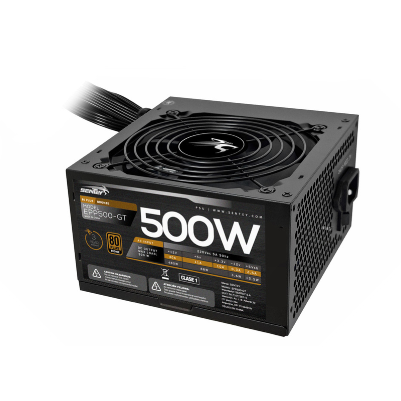 FUENTE SENTEY EPP500 500W 80 PLUS BRONZE