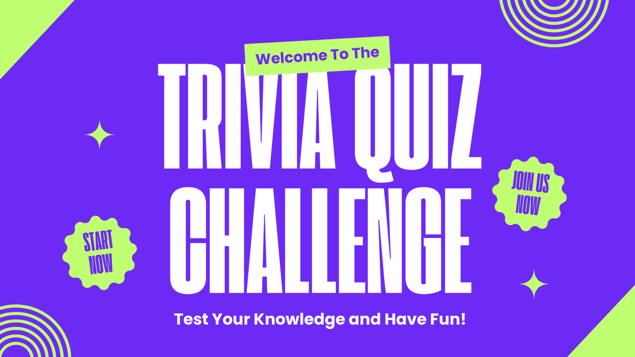 Purple Green Creative Geometric Trivia Quiz Presentation