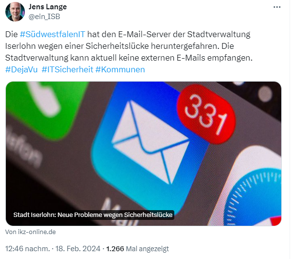 E-Mail-System gestoppt (SIT)