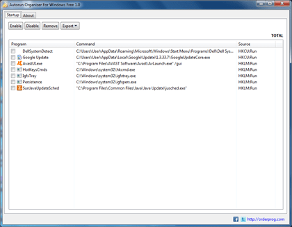 Autorun Organizer For Windows Free 1.6