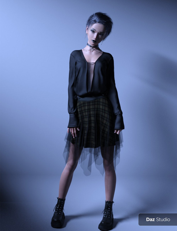 FE dForce Irregular Skirt Punk Outfit for Genesis 8 Females FE dForce Irregular Skirt Punk Outfit for Genesis 8 Females
