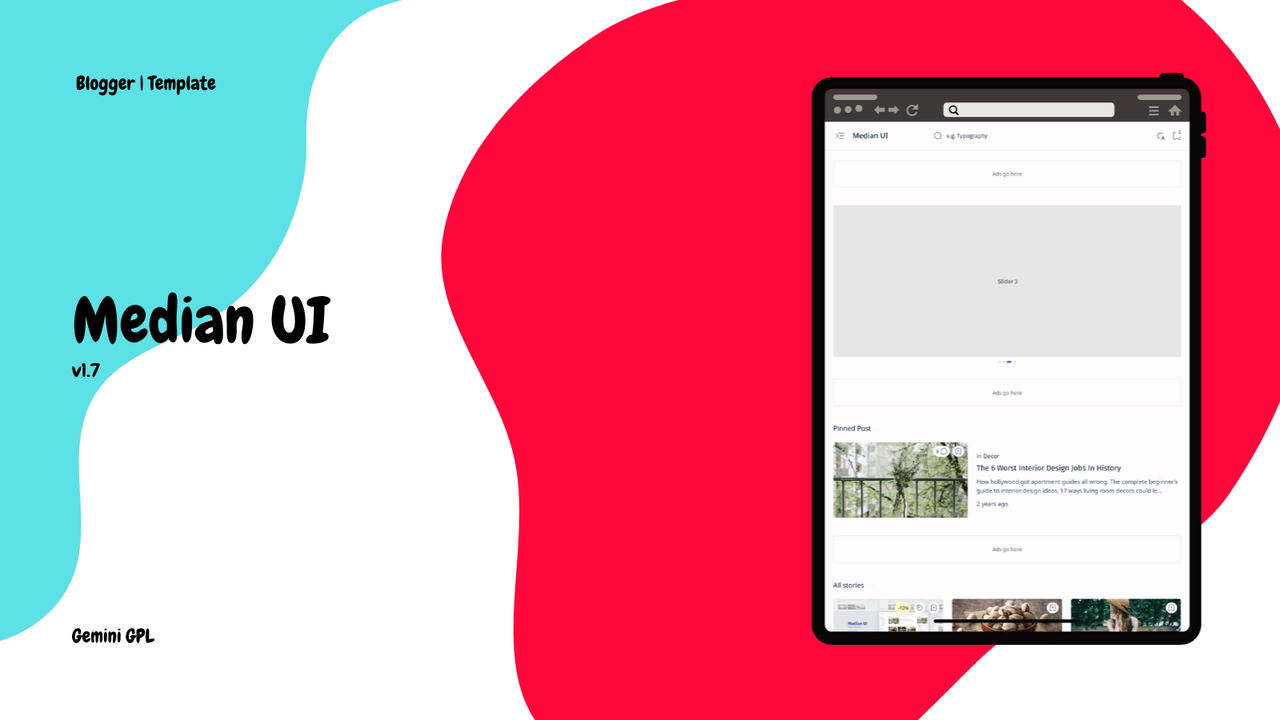 Median UI 1.7 Premium Blogger Template Free Download preview