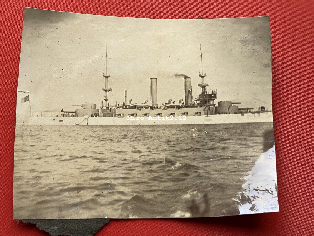 2 x Foto, Kriegsschiff im Jahr 1900, 01 (N)50681 (1)