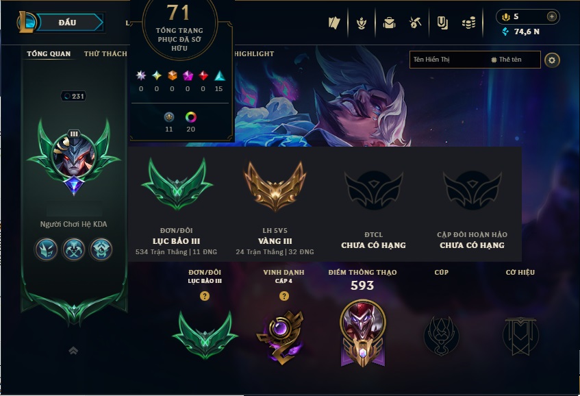 Acc LMHT # - Khung Lục Bảo