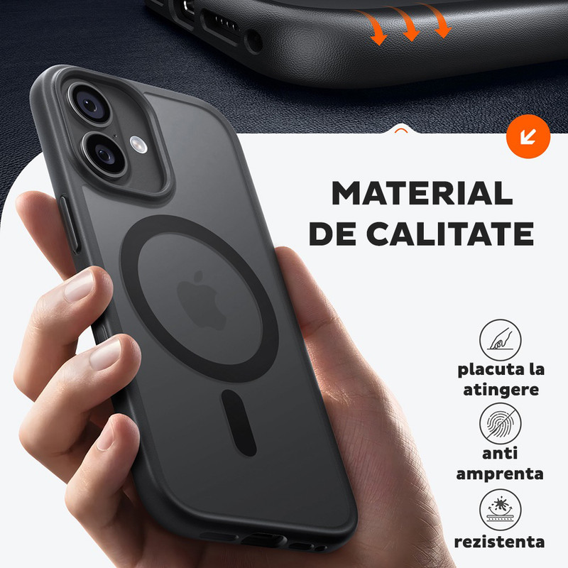 Husa pentru iPhone 17 Torras Guardian Magnetic Series, Incarcare wireless, Calitate premium, Negru imgi 376 2479639