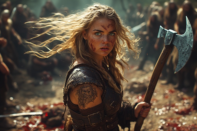 Viking-girl-holding-norse-axe-(13)