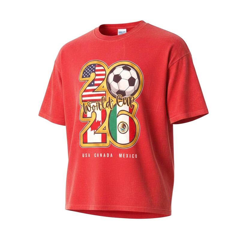 World Cup 2026 Retro Soccer Tee – Red Edition