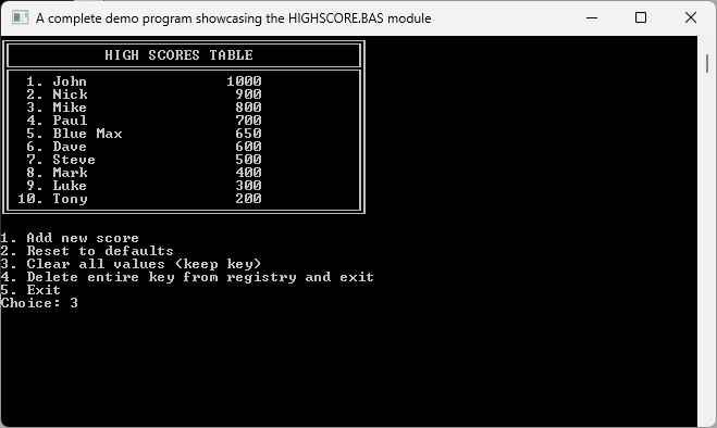 HOBBY BASIC REGISTRY HIGHSCORE MODULE WINDOWS11 CONSOLE 2