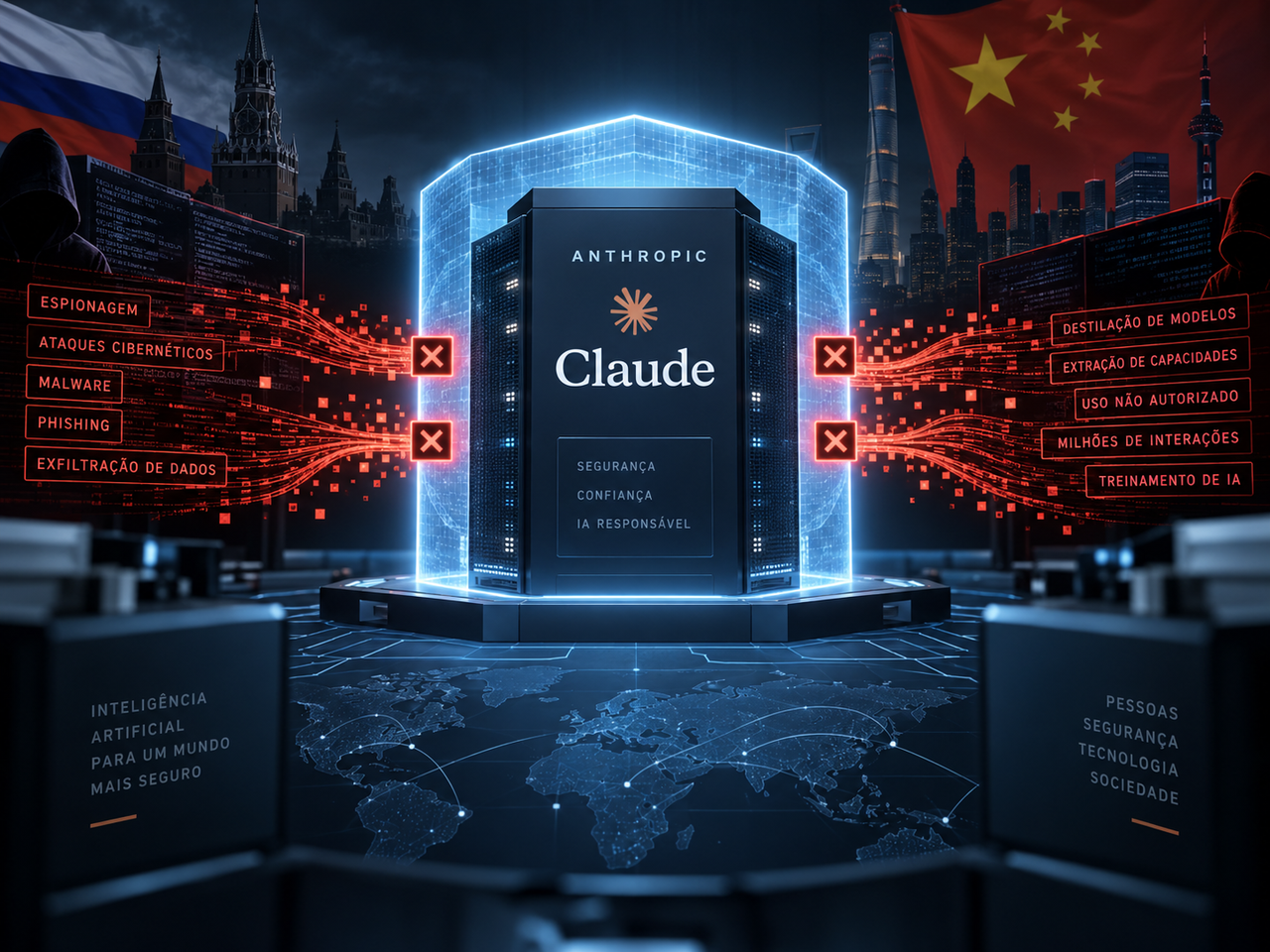 Anthropic diz ter bloqueado espionagem russa e ofensiva chinesa para extrair tecnologia do Claude