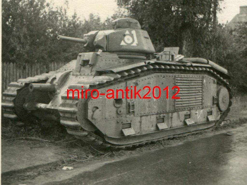Foto, Wehrmacht, zerstörter Panzer, Char B1, POI