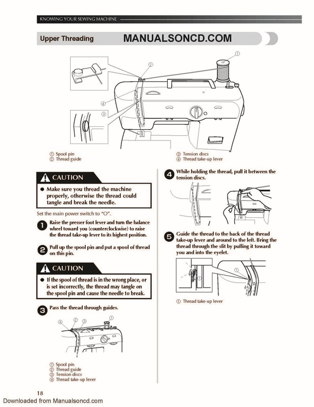 Brother XL-5500 sewing machine threading guide
