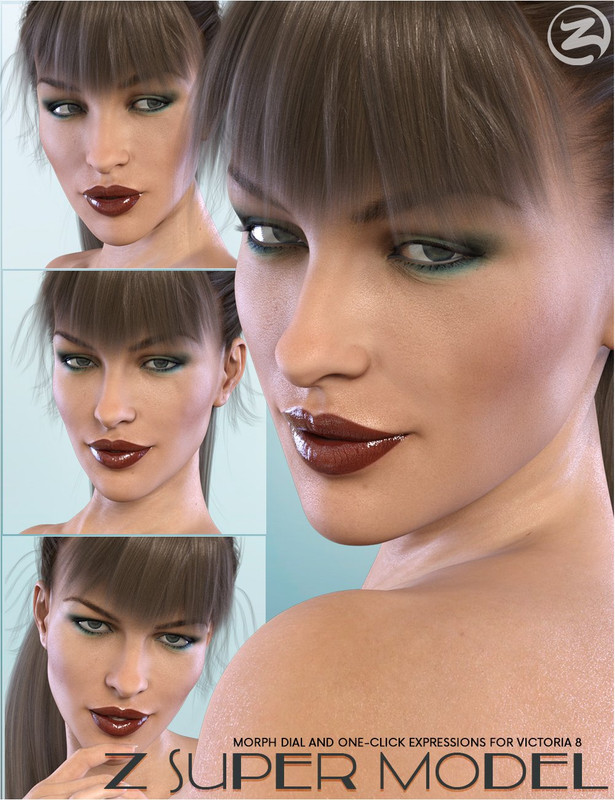 00 main z super model morph dial and one click expressions for victoria 8 daz3d 1