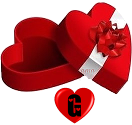 Corazon Rojo con Cinta Blanca  G