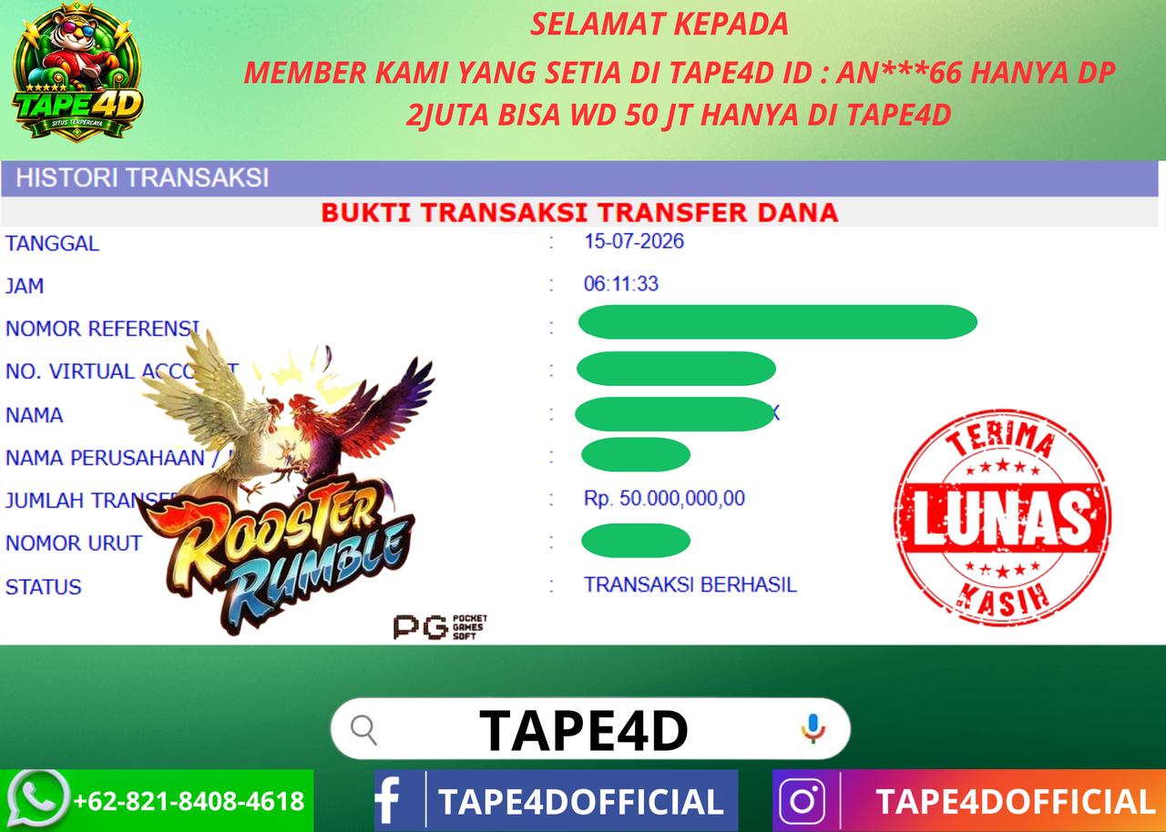TAPE4D ROSSTER RUMBLE PG SOFT 50.000.000-LUNAS