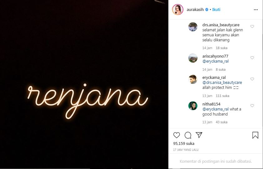 Sikap Eryck Amaral terkuak saat Aura Kasih berduka atas meninggalnya Glenn Fredly