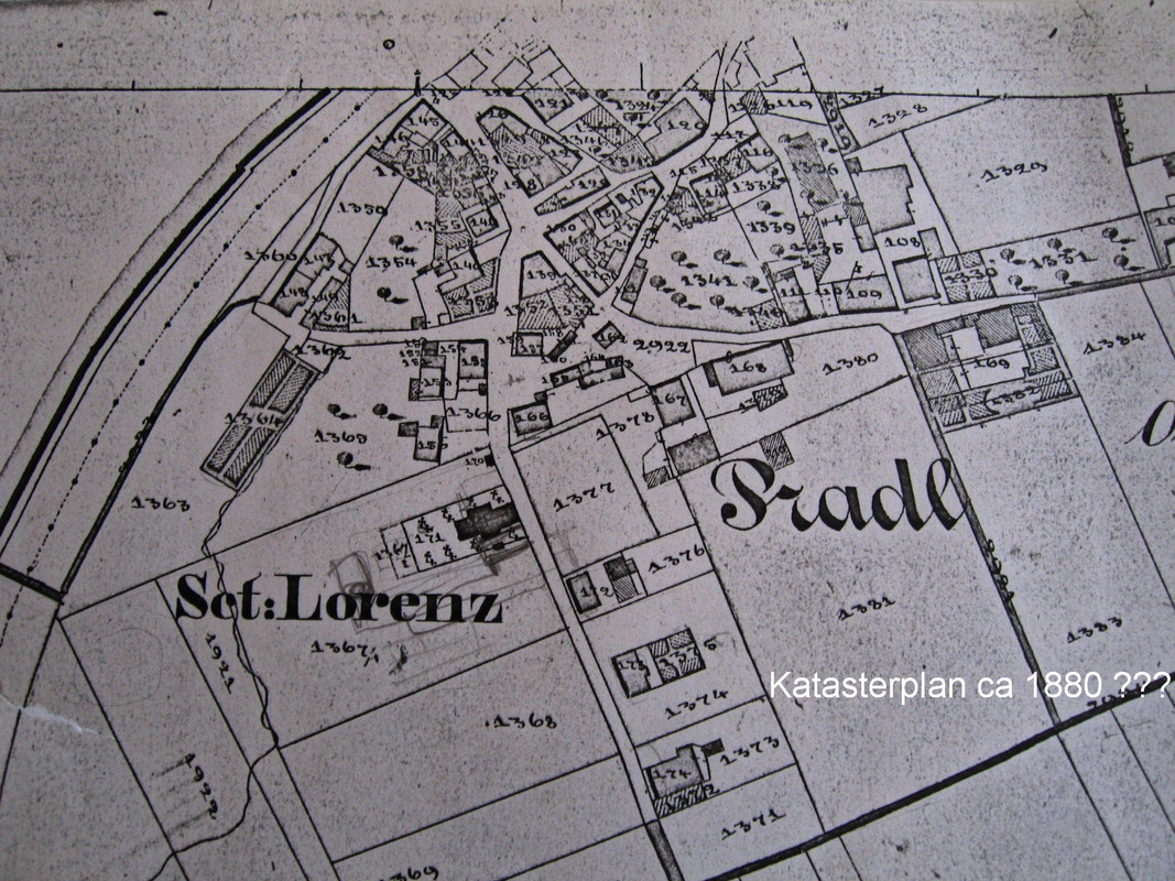 1880 (ungef.) Pradl Kataster a Detail