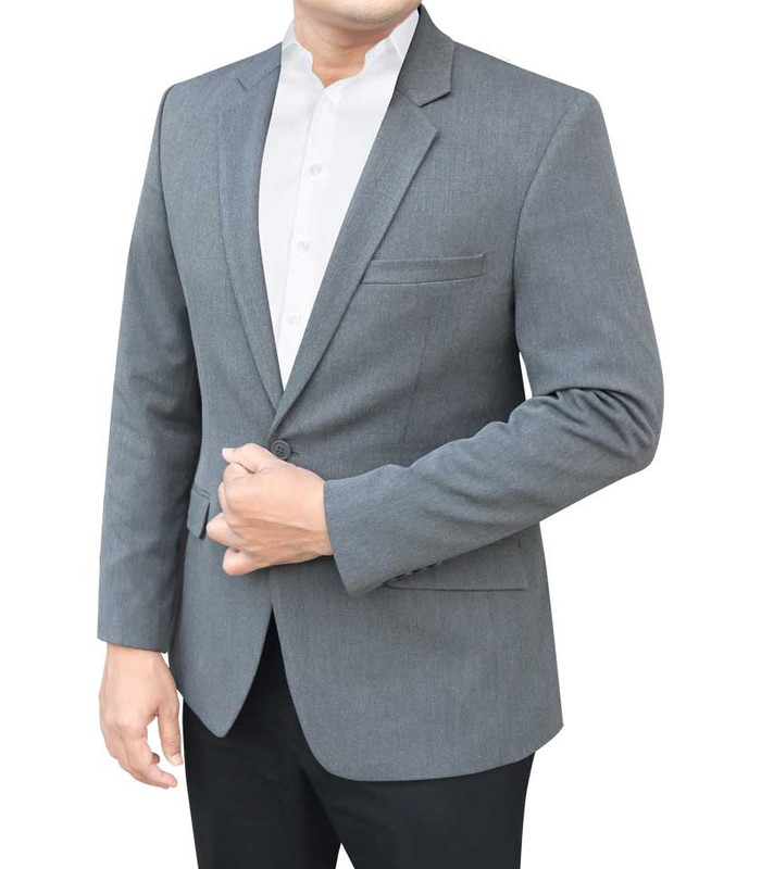 Formal Two Button Bottom Round Side Open Blazer for Men – Color: BB-2(28.Gray E/W)