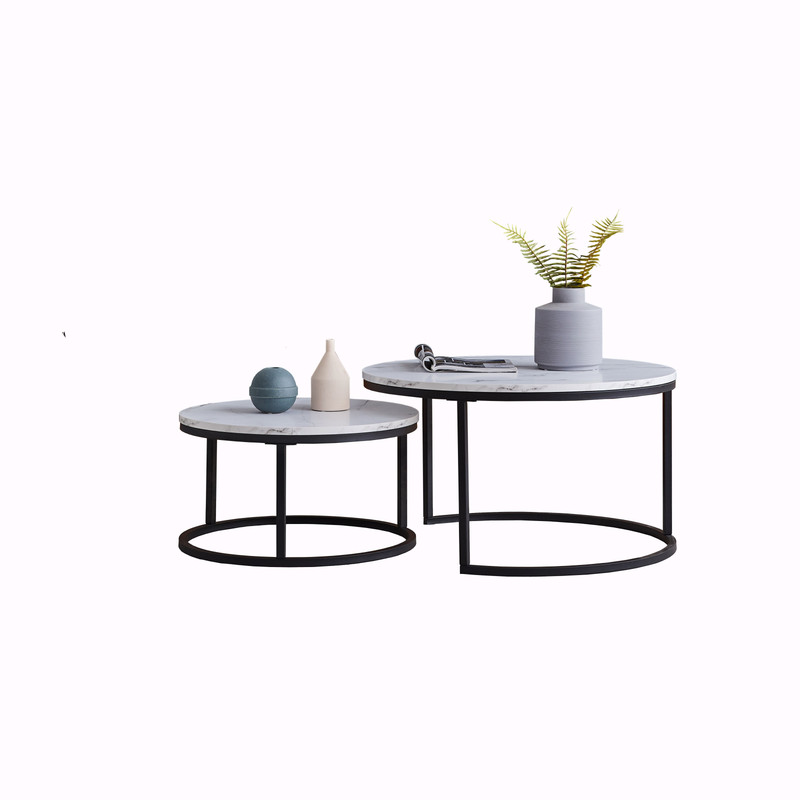 Table basse aspect marbre