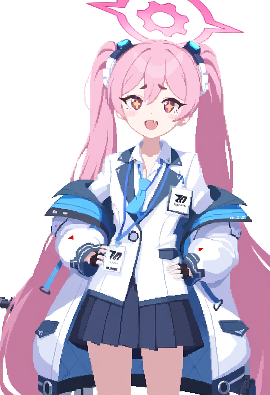 1girl, koyuki (blue archive), {{{{pixel art}}}}, flat colors, best quality, amaz s-3515390896