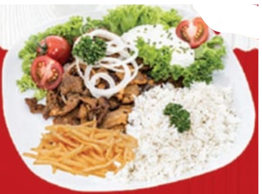 Kebab piatto con riso