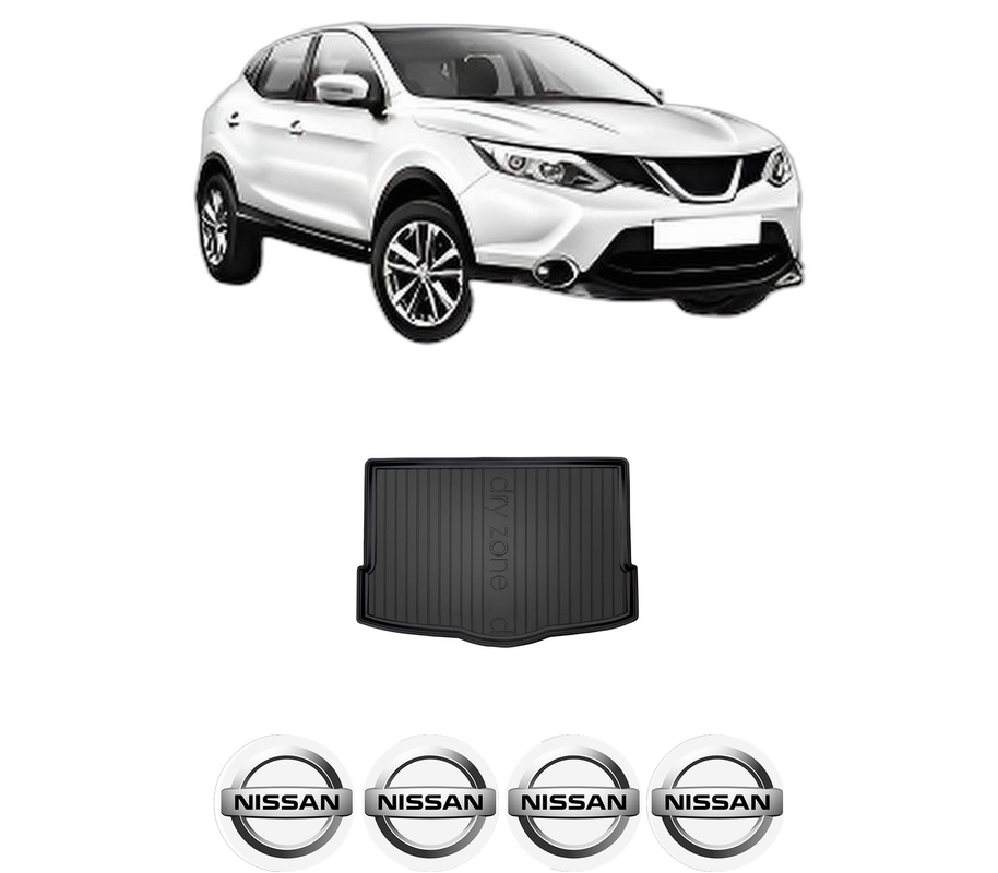 Tavita Portbagaj NISSAN QASHQAI II (J11, J11_) din 2013-2020, Protectie Portbagaj Auto, 4x Stickere auto cu NISSAN
