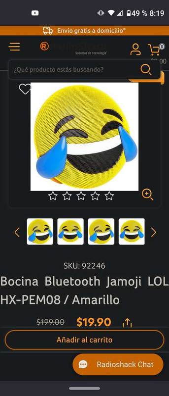 RadioShark: bocina con forma de emoji al 90% de descuento 