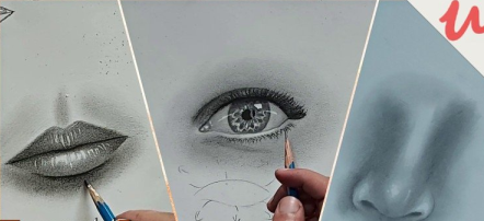 How to draw an eye, a nose and a mouth realistically !