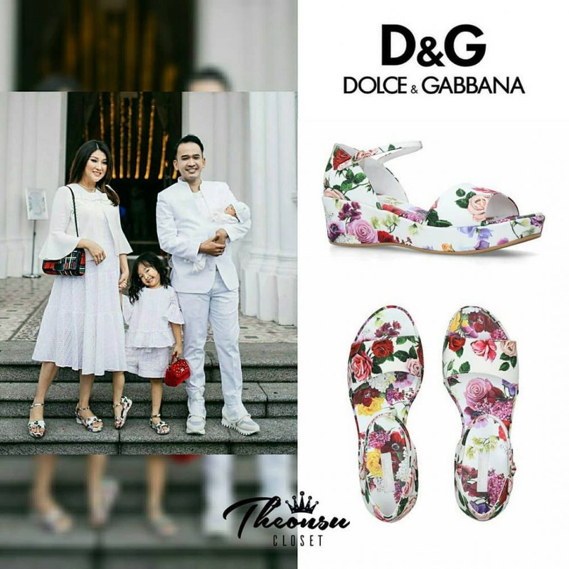Sandal Floral Wedges dari Dolce & Gabbana yang dipakai Sarwendah dan Thalia