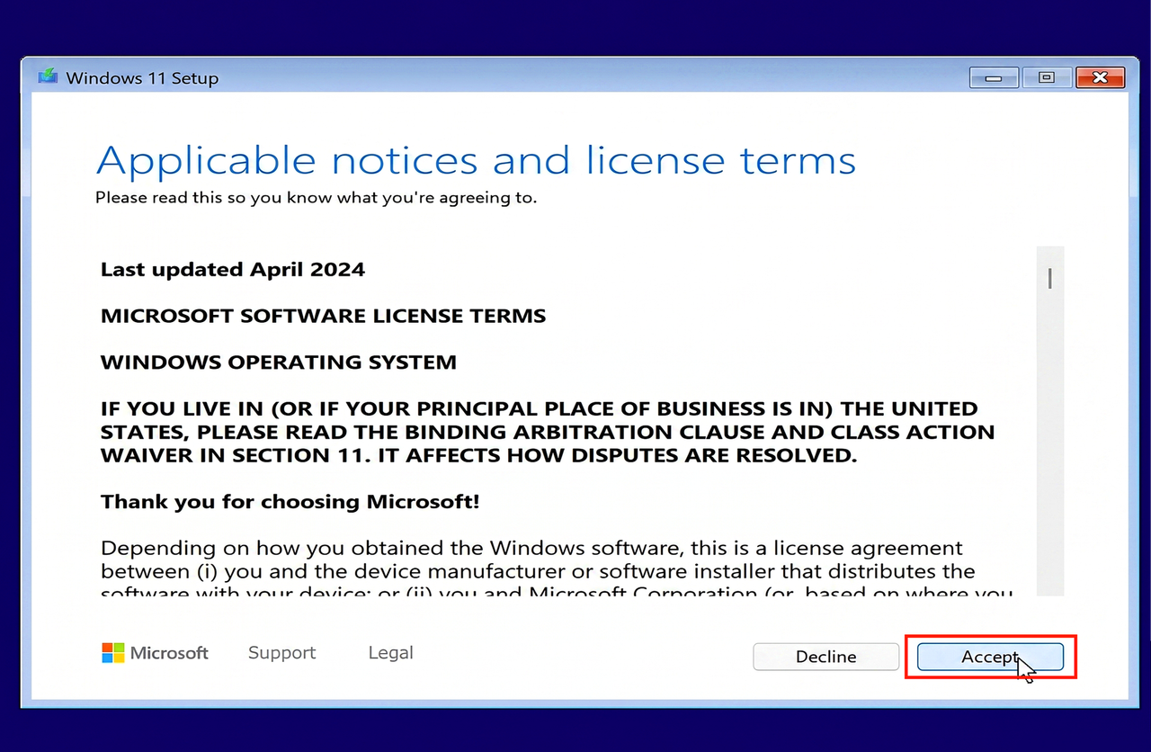 Accept License