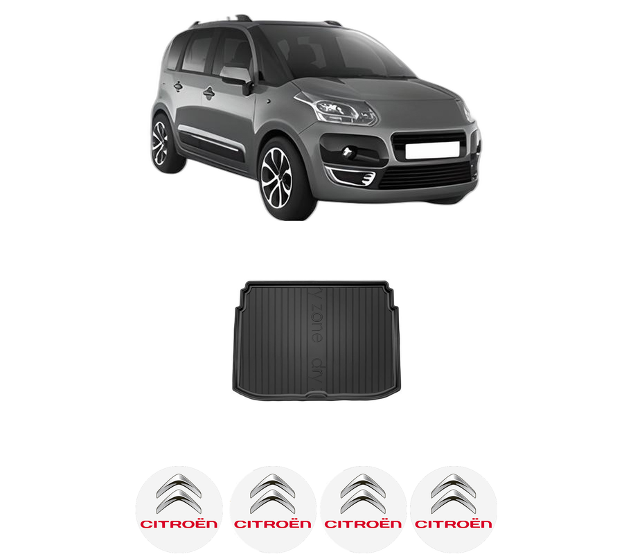 Tavita Portbagaj CITROEN C3 PICASSO (SH_) din 2008-2017, Protectie Portbagaj Auto, 4x Stickere auto cu CITROEN