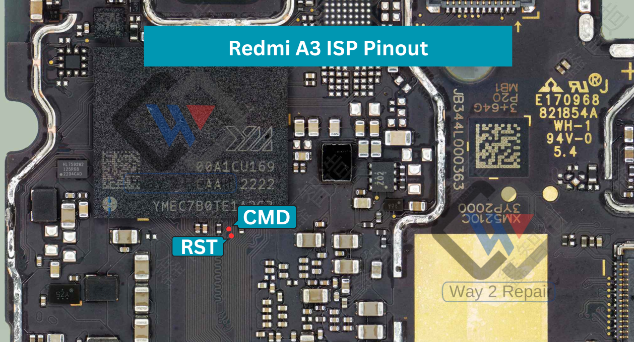 Redmi A3 EMMC isp Pinout