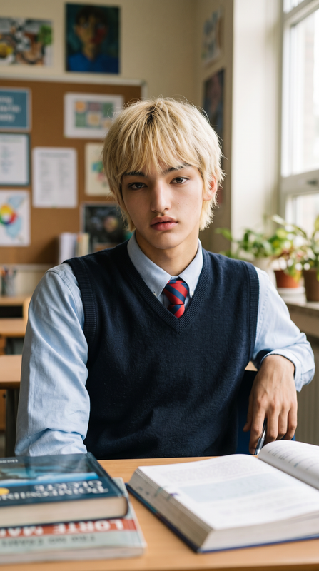 magnific portrait of a young male model in a navy sweater v 15443