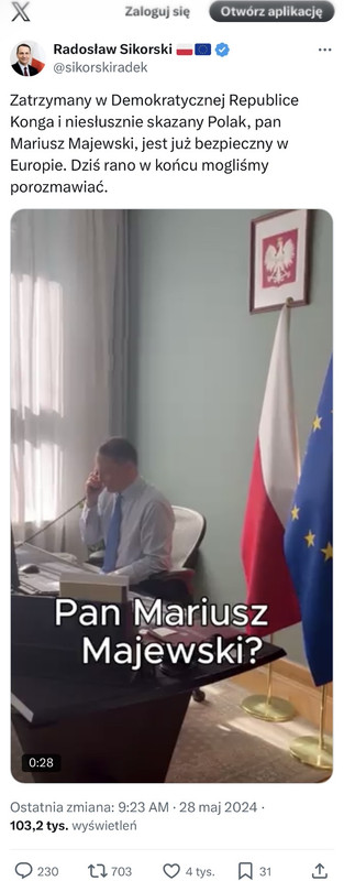 Tweet Radosława Sikorskiego