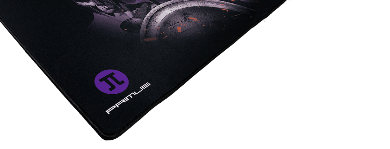 Detalle de la base de goma y las costuras del Mouse Pad Gaming Primus Arena Medium.