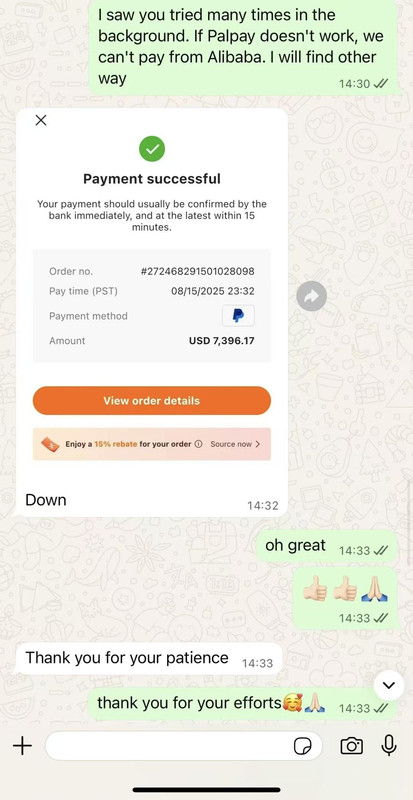 Customer feedback WhatsApp screenshot 4