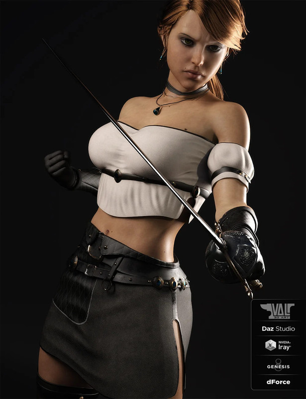 dForce Arvine Sword Outfit for Genesis 8 Female(s)