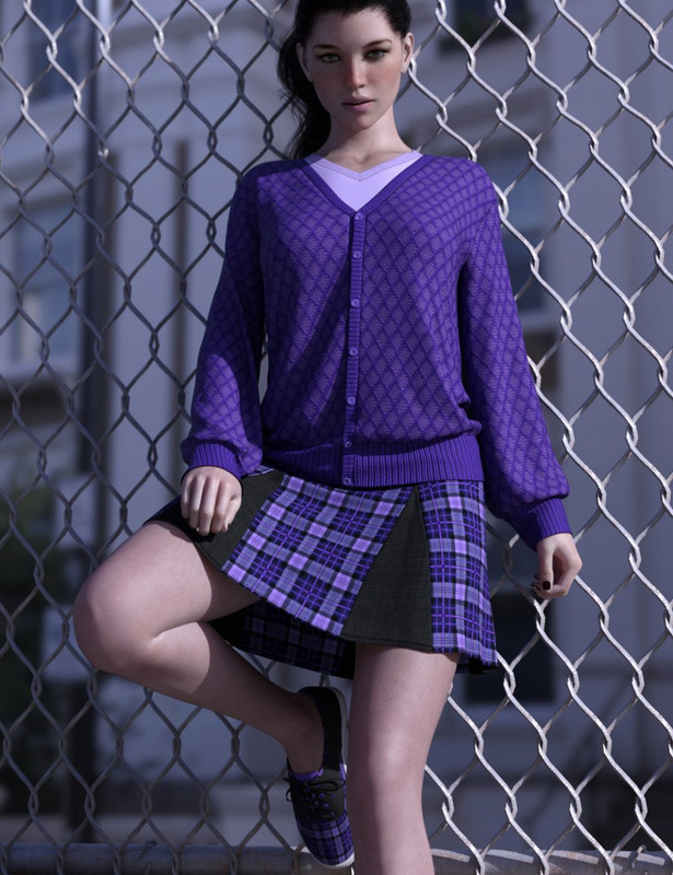 dforce preppy girl outfit for genesis 8 females 00 main daz3d